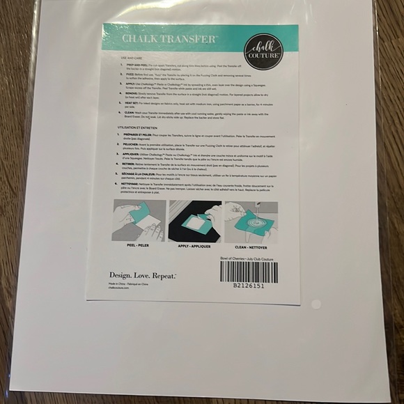 "Bowl of Cherries" Chalk Couture Transfer Size B - Picture 2 of 3